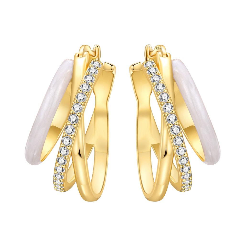 Orstarry S925 Sterling Silver 18k Gold Modern Square Earrings Hoop Earrings for Women Jewelry Original Trendy Anniversary Gifts