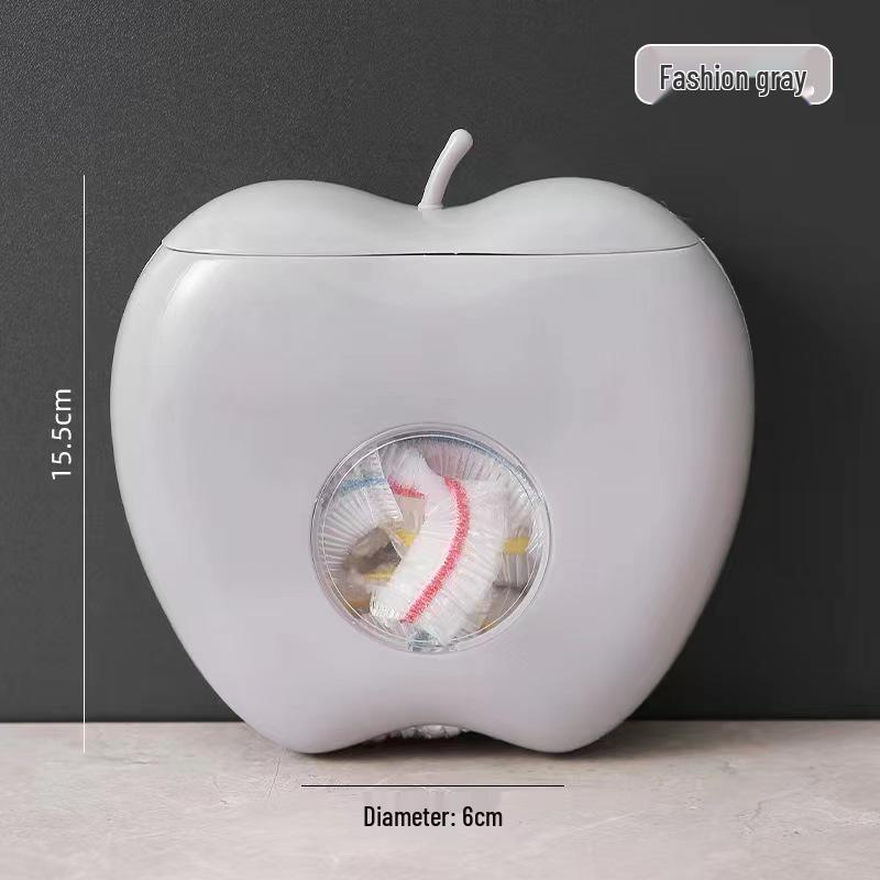 Apple-Shaped Wall-Mounted Kitchen Storage Box for Cling Film and Bags