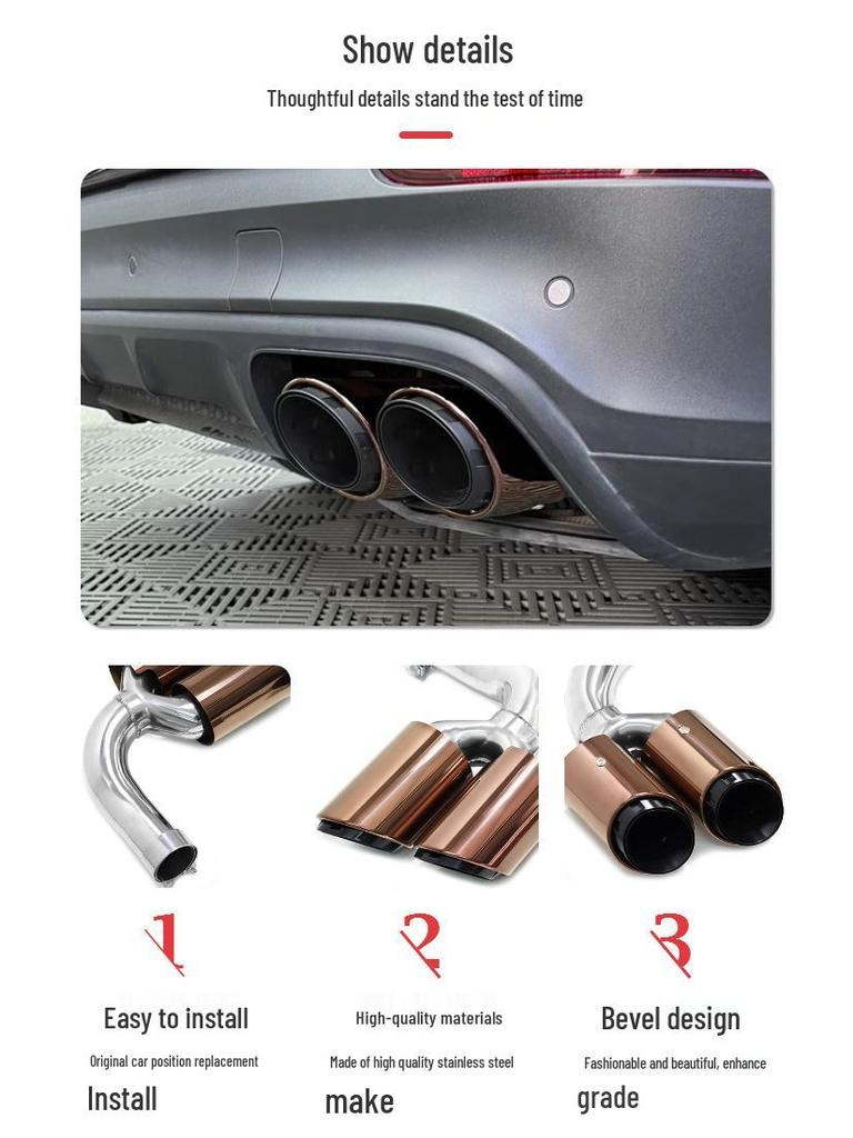 18-24 Year Porsche Cayenne Black Quad Exhaust Tailpipe Muffler Modification