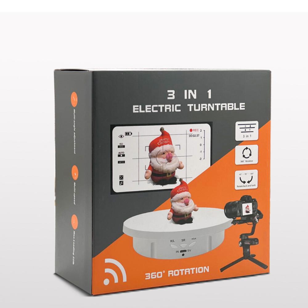 Electric Rotating Visualizer 360° Turntable 3 Speeds Regulation USB Charge Display Stand For Video Shooting Prop Jewelry Shoes