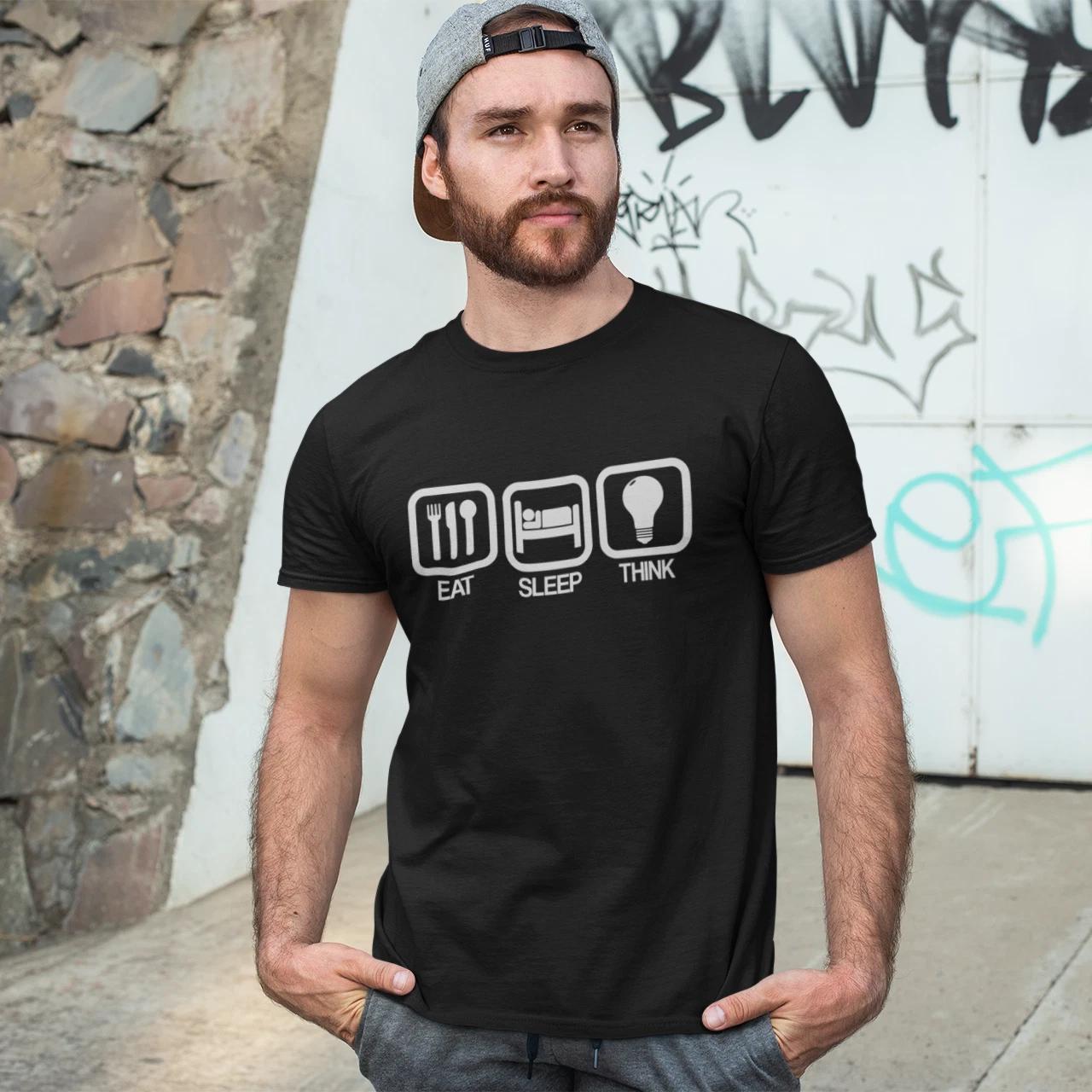 EAT SLEEP THINK T-Shirt - critical thinking philosophy university intelligent 2XL