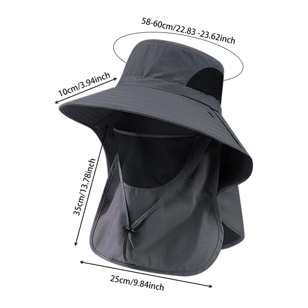 Outdoor Sun Hat UV Protection Hunting Fishing Cap for Men Women Hiking Camping Visor Bucket Hat Neck Flap Fisherman Hat