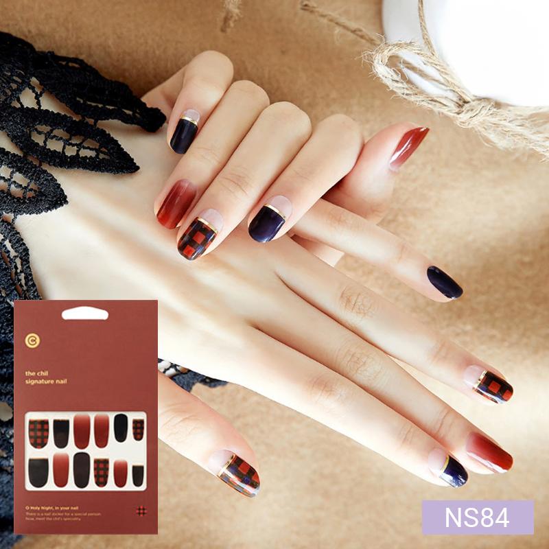 Glam Shell&Glitter Nail Stickers 24pcs | Self-Adhesive Strips, Bold Chic Mix, Quick 5-Min Manicure