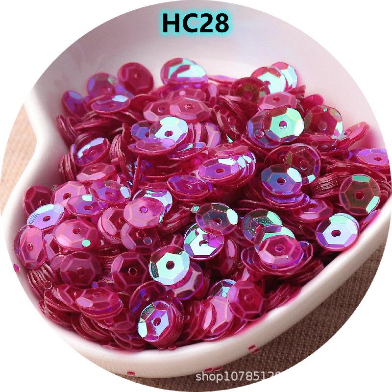 Paetês Côncavos Redondos AB Iridescentes de 6mm - Peças Curvas Brilhantes para Acessórios de Roupa e Joias DIY