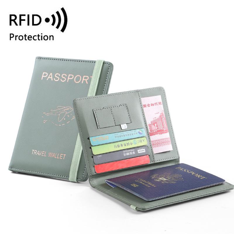 

Женщины Мужчины RFID Винтаж Обложки для деловых паспортов Держатель Многофункциональная ID банковская карта Кожаный кошелек из искусственной кожи Дорожные аксессуары 1PCS зелёный