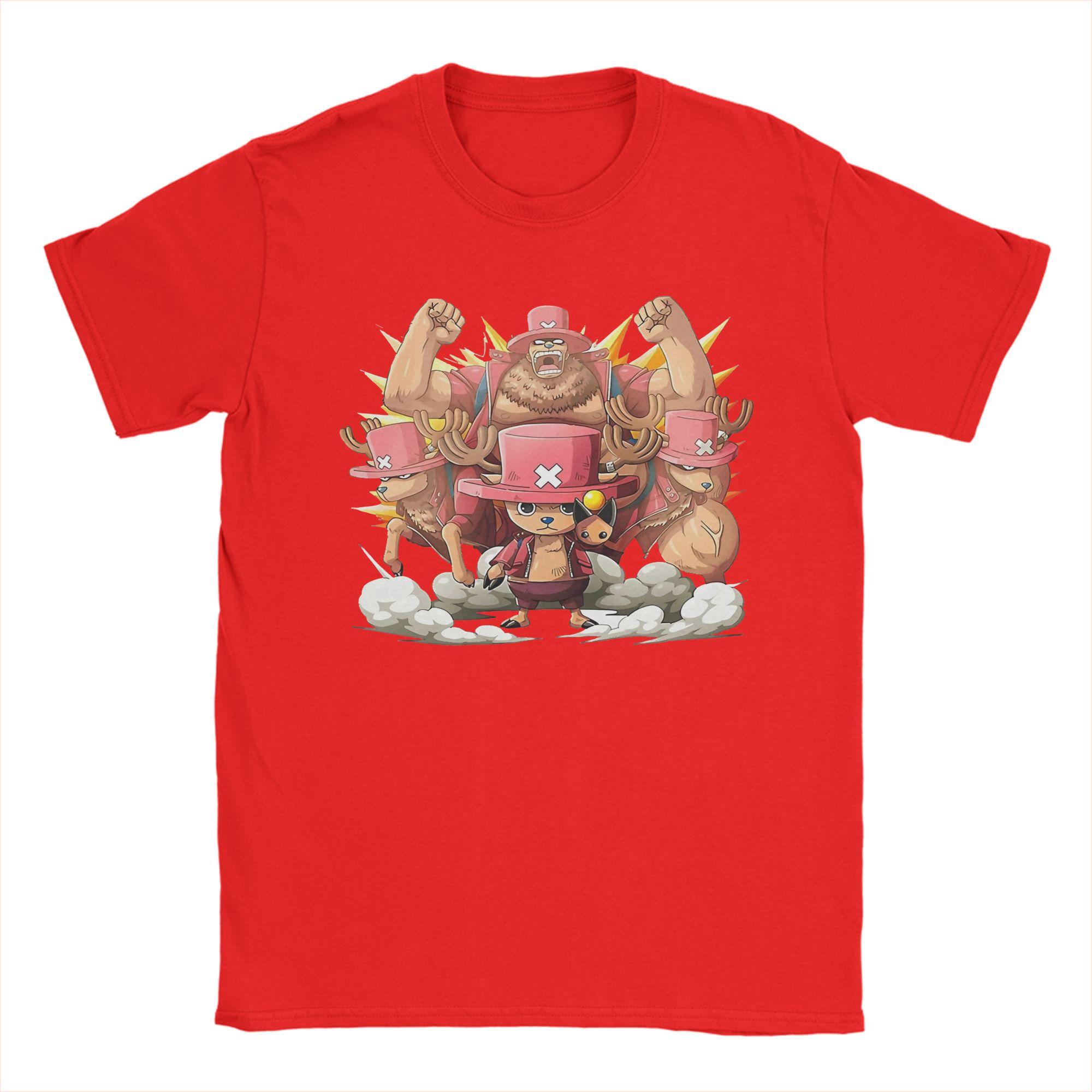 Unisex Women One Piece Bright Straw Hat Doctor Tony Tony Chopper T Shirt Cotton Clothes Short Sleeve Tee Shirt Big Size TShirt S