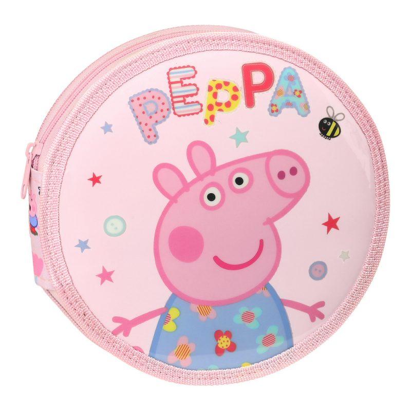 Peppa Pig Peppa Pig Having Fun Pink Round Pencil Case (18 Pcs)