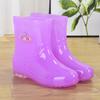 Non-slip short rubber shoes rain shoes women's summer rubber boots jelly waterproof shoes transparent medium tube plastic laundry overshoes