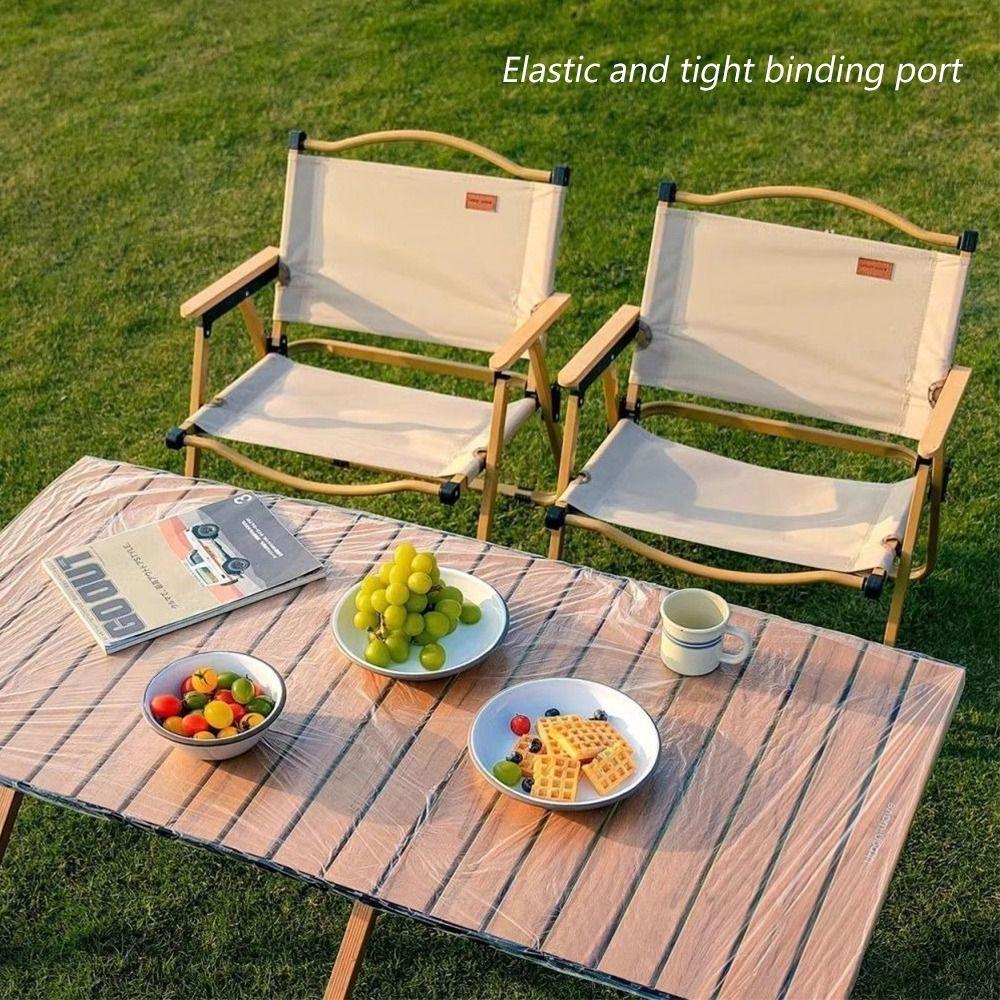 10Pcs/set Elastic Edged Disposable Tablecloth Plastic Waterproof Table Protector  Picnic Outing