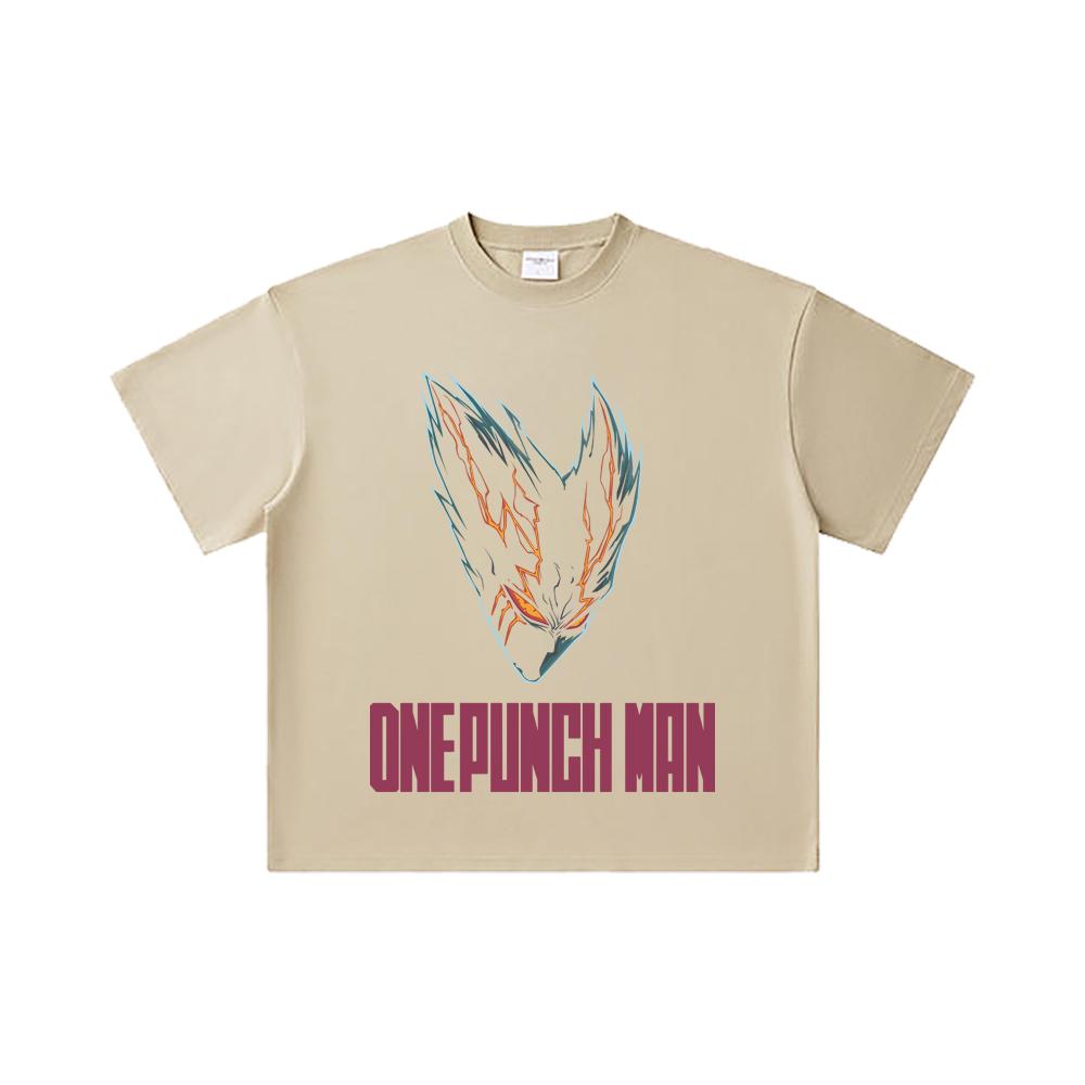 260 GSM Double Yarn 32 Count 100% Cotton One Punch Man V8 Garou Print Unisex Heavy Cotton T Shirt