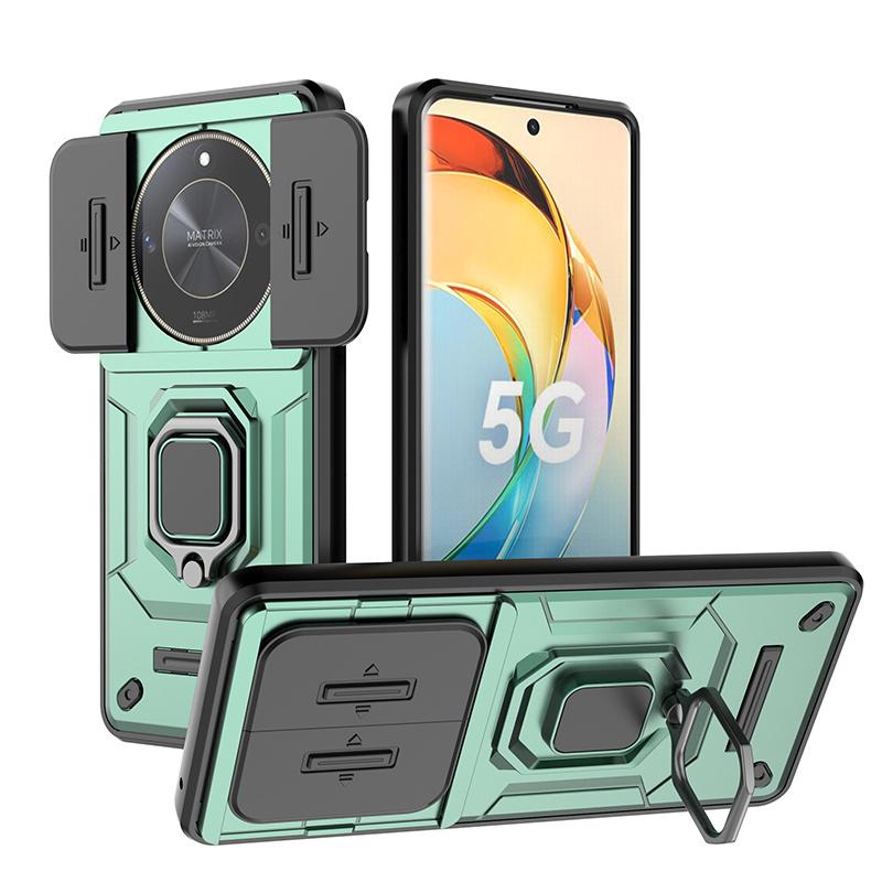 

Armor Funda For Honor Magic6 Lite Case Slide Camera Protect Coque For Honor Magic 6 Lite Light Magic6Lite 5G Magnetic Ring Cover For Magic6 Lite зелёный