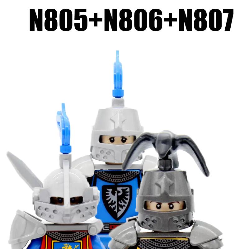 MOC Středověký král Stavební bloky Armádní hrad Vrána Červený lev Černá orlice Rytíř Voják Figurky Meče Štít Zbraně Kostky Hračky