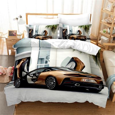 Sada povlaku na přikrývku pro sportovní auto Luxusní Vysoce kvalitní 3D tištěné ložní prádlo 2/3 ks Dvojlůžko Queen King Ložní prádlo Dospělí Chlapci Domácí textil.