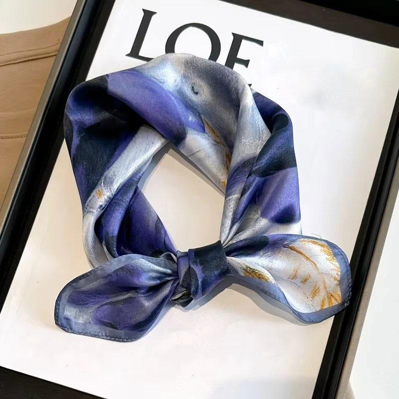 

100% Натуральный Шарф из Натурального Шелка Женский Бандана Квадратные Шарфы Палантин Носовой Платок Весенняя Мода Роскошь Летний Пляж Высокое Качество Хиджаб Real silk 53x53cm