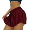 Women Shorts Wear-resistant Elastic Drawstring Flowy Biker Shorts Butt Scrunch Skirt for Yoga