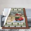 Red Christmas Pattern Blanket Flannel Textile Decor Multifunction Warm Throw Blankets for Sofa Car Plush Thin Quilt