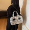 Yogodlns Leisure Zipper Shoulder Bag Women's Retro Sewing Thread Large Capacity Soft Versatile Commute Shopper Tote Casual Handbags