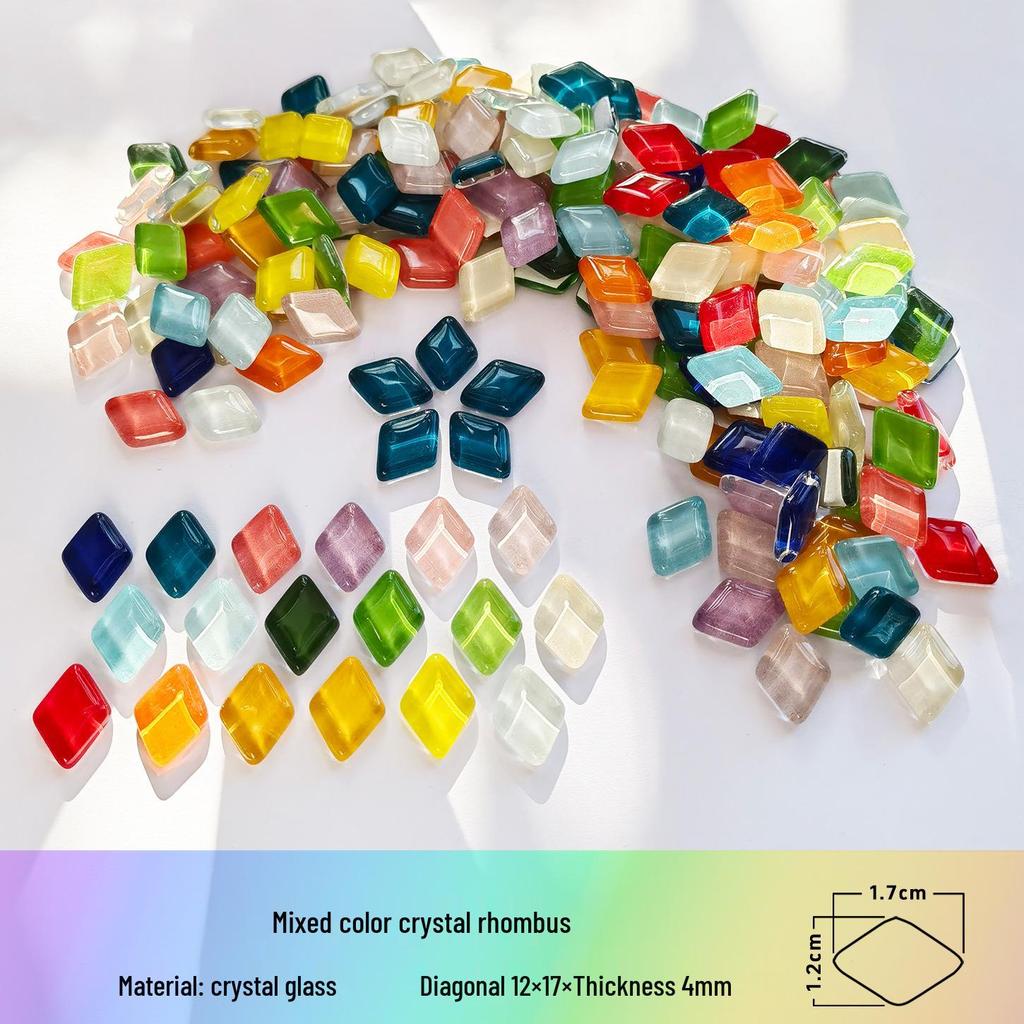 200g 1,5cm Transluzent 15mm Kristallmosaik DIY Handgemacht Buntes Glas Schnittpapier