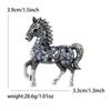Vintage Court Style Enamel Galloping War Horse Brooches Pins For Women Clothing Accessories Men Fashion Suit Lapel Corsage