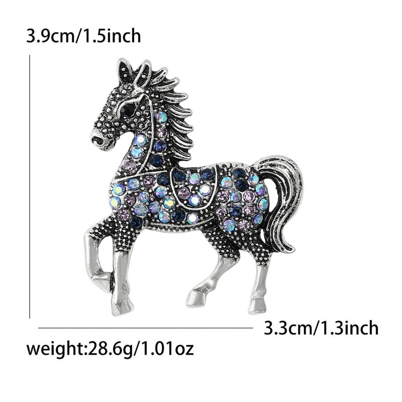Vintage Court Style Enamel Galloping War Horse Brooches Pins For Women Clothing Accessories Men Fashion Suit Lapel Corsage