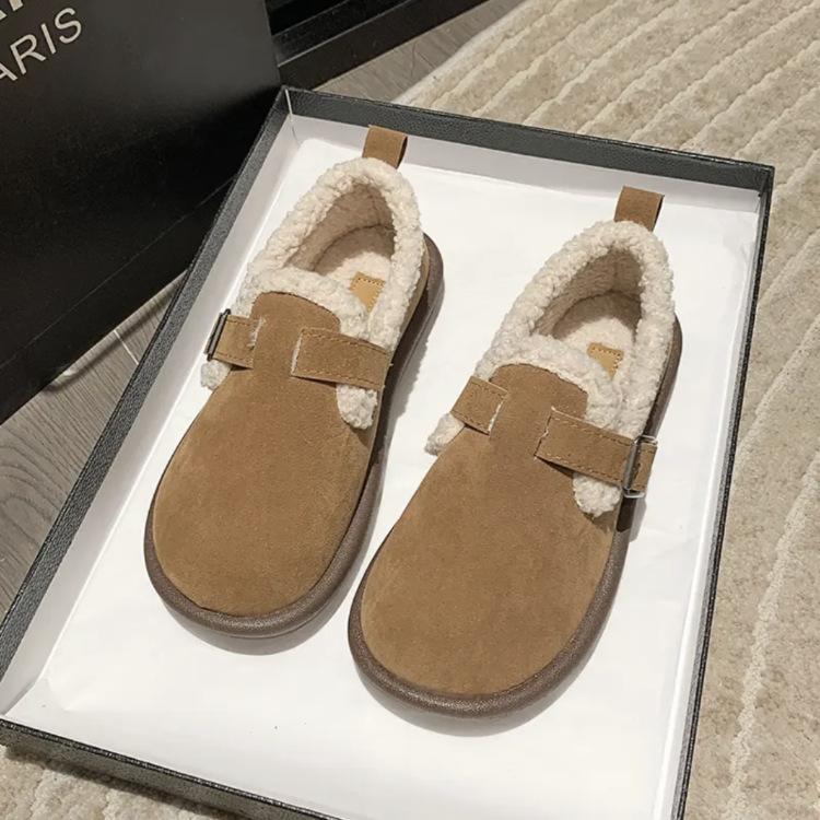 

Mori brown fluffy shoes women wear velvet cotton shoes autumn and winter new retro women s shoes cute college style 35 коричневий