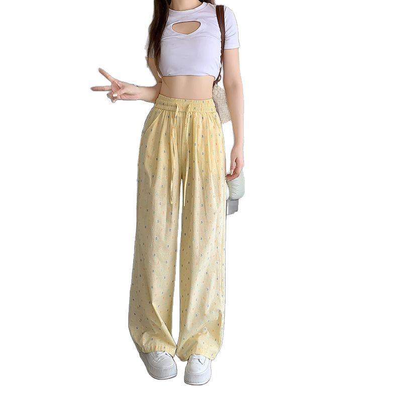 Colorful Polka Dot Women's Casual Wide-Leg High Waist Pants - Spring 2025 Dopamine Style