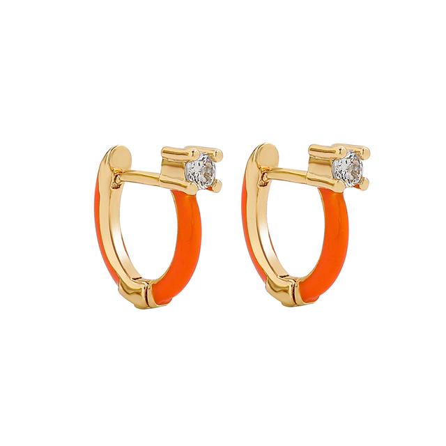 Minimalistische kleine bunte Emaille runde Creolen für Frauen Cz Zirkon Piercing Knorpel Huggie Ohrringe Modeschmuck