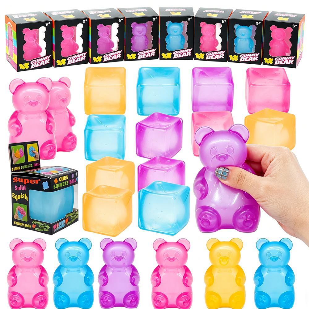 1Pc Mini Cute Bear Maltose Decompression Cube Toy Odorless Non-Toxic Fun Toy Pressure Relief Tool For Adults And Students