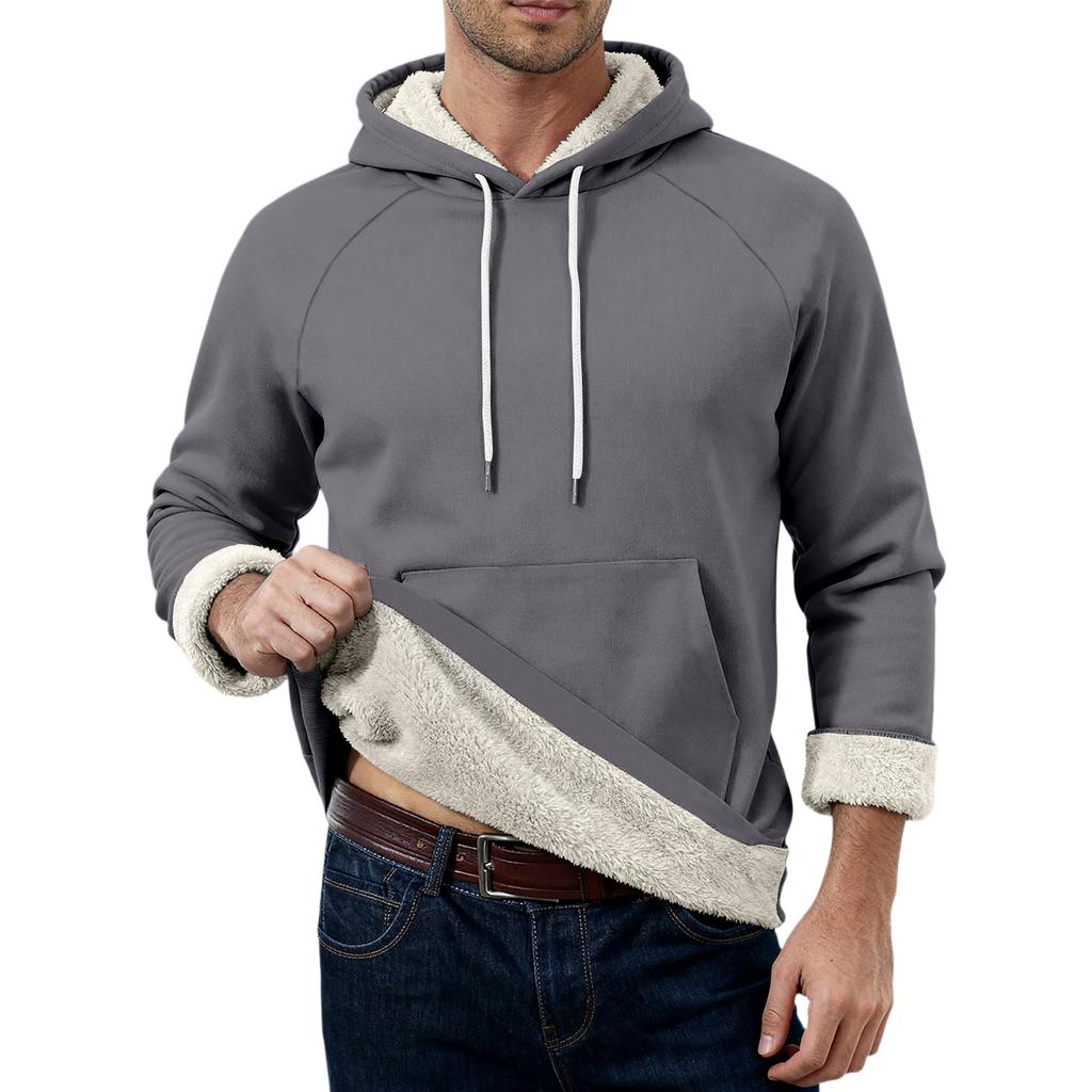 Men's Casual Long-Sleeve Fleece Hoodie With Pockets