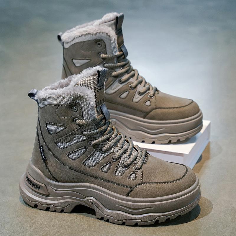 Men's and Women's Winter Warm Cold Padded Lining Snow Boots Thick-soled Non-slip Wear Outdoor Leisure Sports Mountaineering Cotton Boots