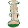 Allegra K Women's Ankle Strap Sandals, High Heels, Rhinestones, T-Strap, Green, Size 23.5cm