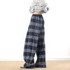 Unisex Retro Plaid Lazy Pants: Loose, Straight-Leg, Slimming Wide-Leg Style