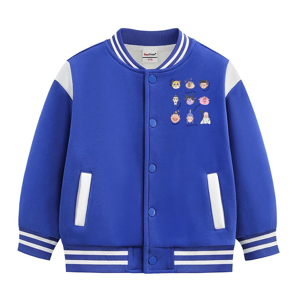 Autumn 2026 Kids' Thickened Velvet Baseball Jacket.
