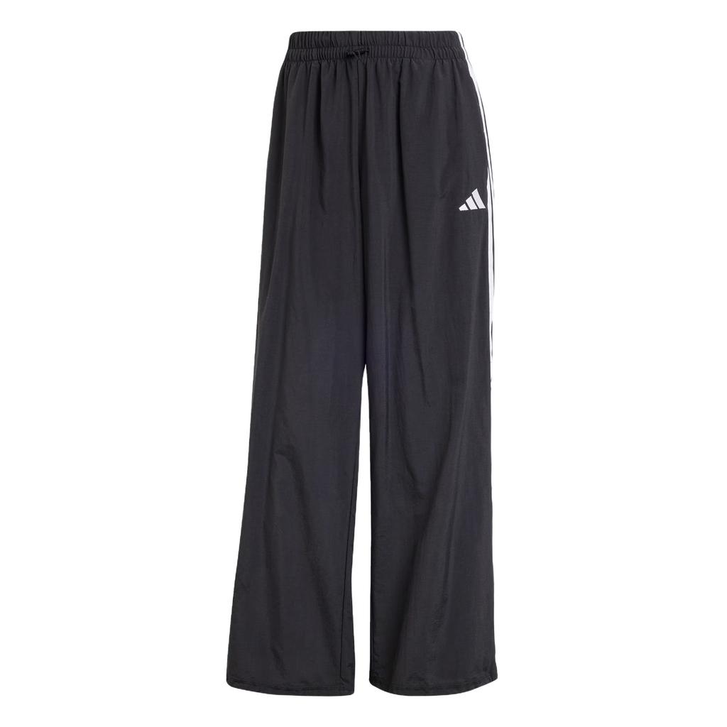 Adidas Womens Essentials 3-Stripes Lifestyle Woven Parachute Tracksuit Bottoms Black/White Women Streetwear JE1306
