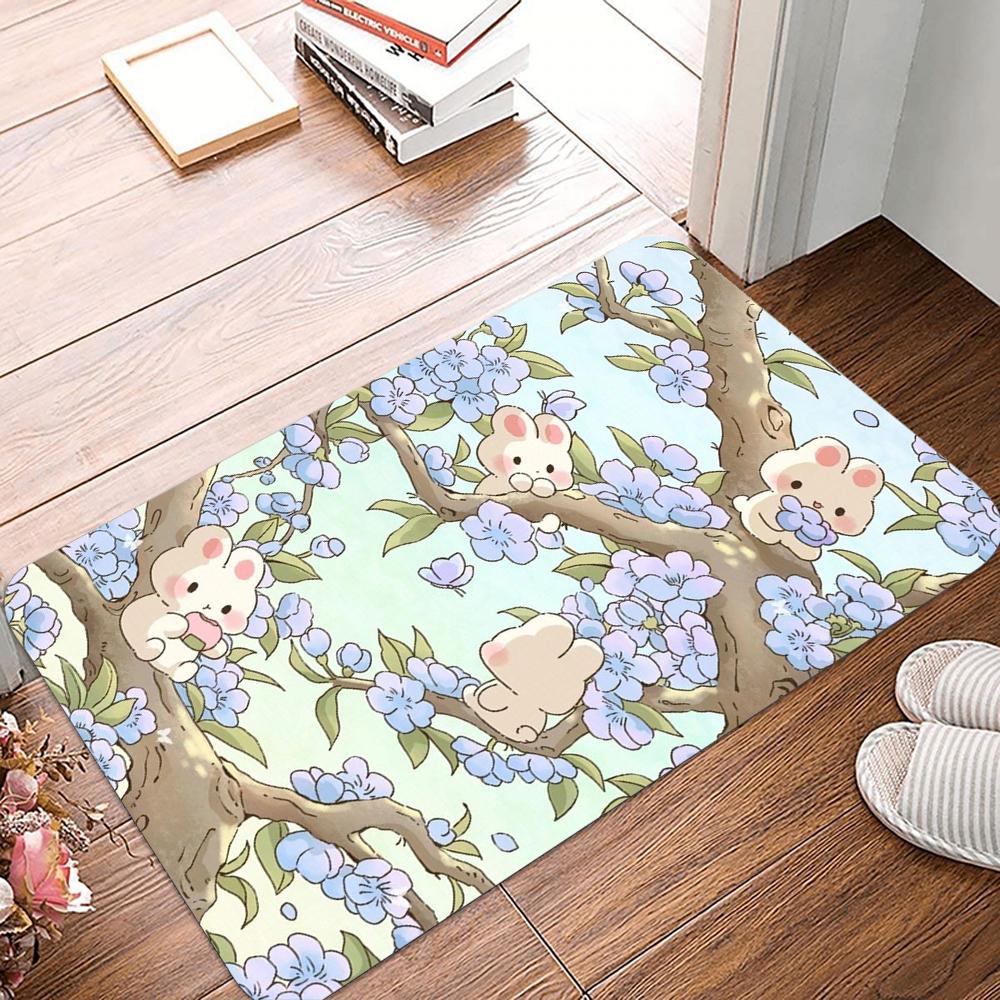 Kawaii Cute Dog Printed Non-Slip Waterproof Doormat Easy To Clean Entrance Floor Mat Home Decor Durable Fashion and Beautiful