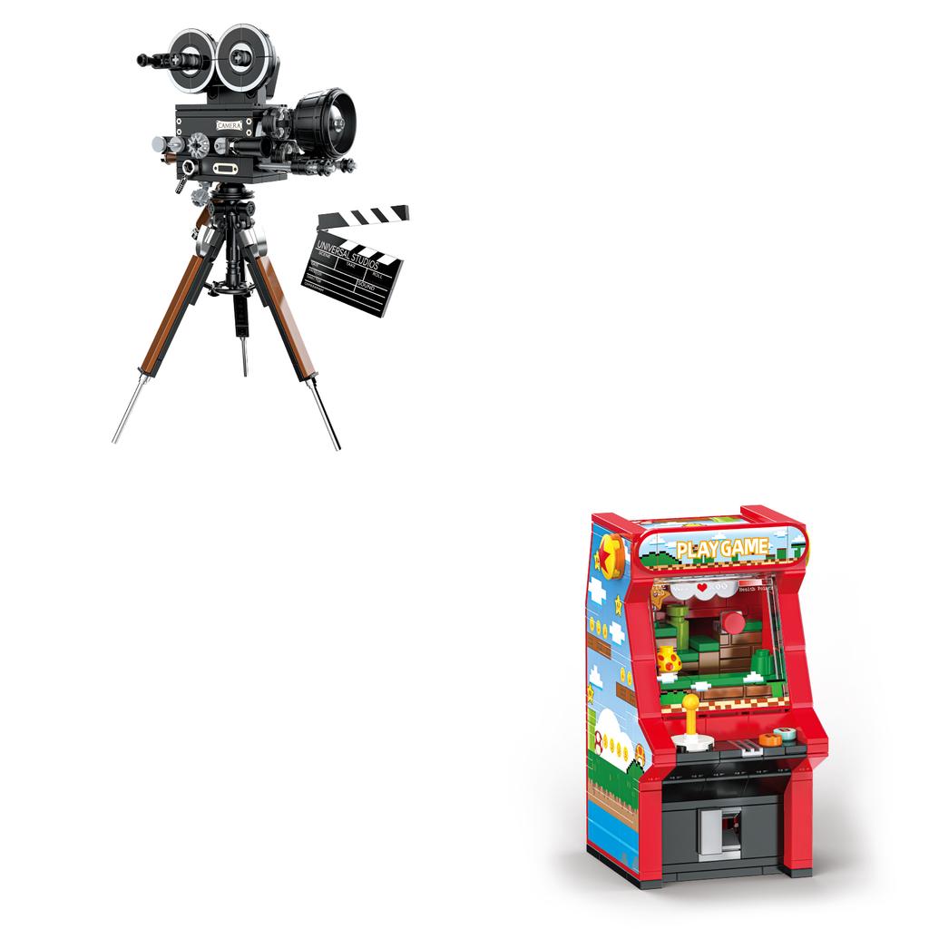 Jaki Retro Series Record Player/Game Machine Model Assembly Toy Ornament Moc High Brick Building Blocks Kids Birthday Gift
