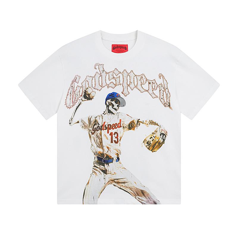 25FW European and American trendy brand G. D skull band summer new rock men's and women's loose short-sleeved T-shirt casual tee