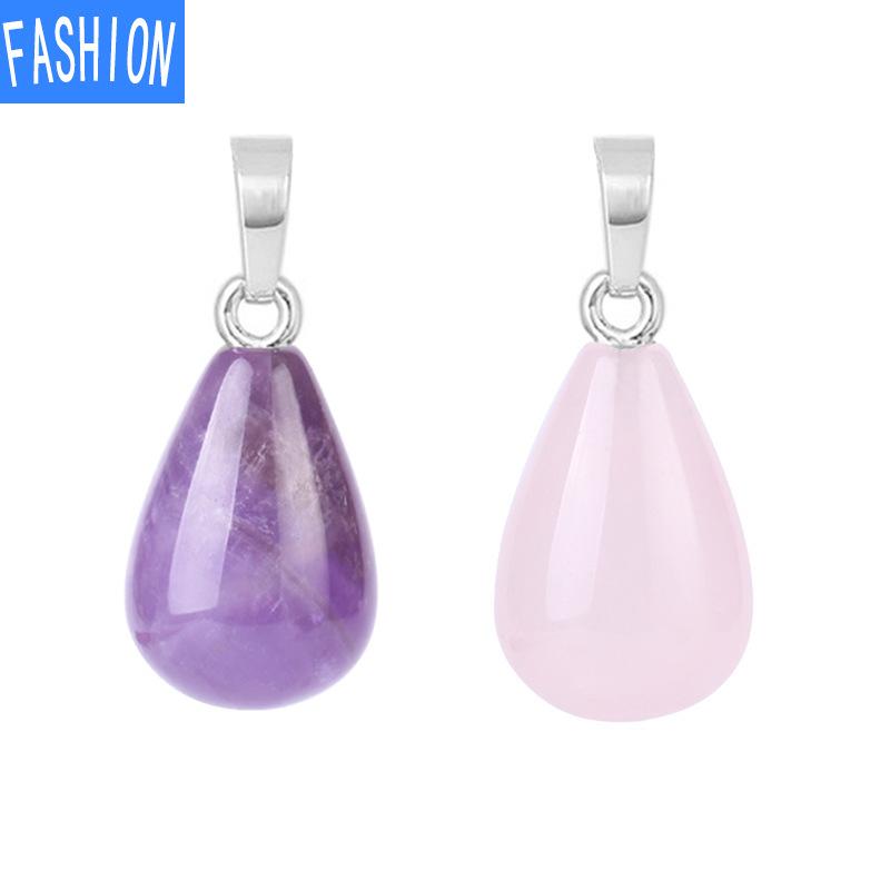 Natural Crystal Women's Pendant Teardrop Half GEM PENDANT Tiger Eye Agate Lapis Lazuli Pear Necklace Pendant