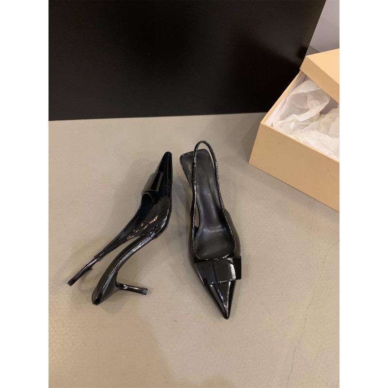 Niche temperament with skirt bag head sandals fairy shoes new spring and summer pointed high-heeled single shoes 35