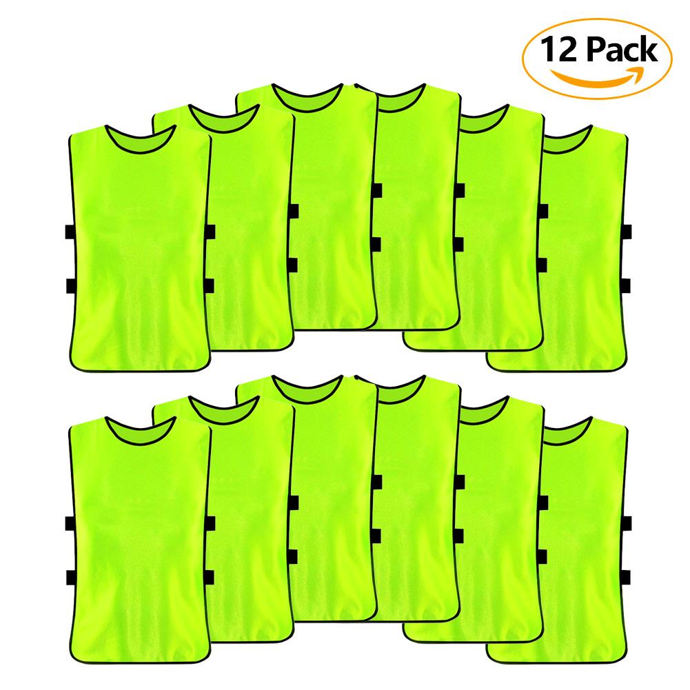 

12 комплектов трикотажных изделий, нагрудники, дышащие футбольные тренировочные жилеты для взрослых для волейбола и футбола