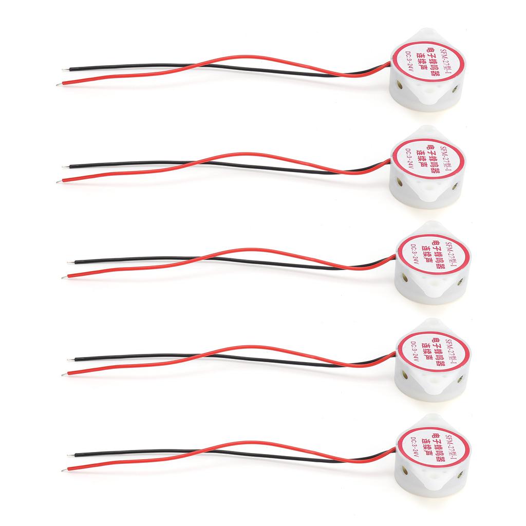5 Stück Alarm Summer Dauerton Piezo Aktiv Hochdezibel Signalgeber 95dB DC324V(Weiß )