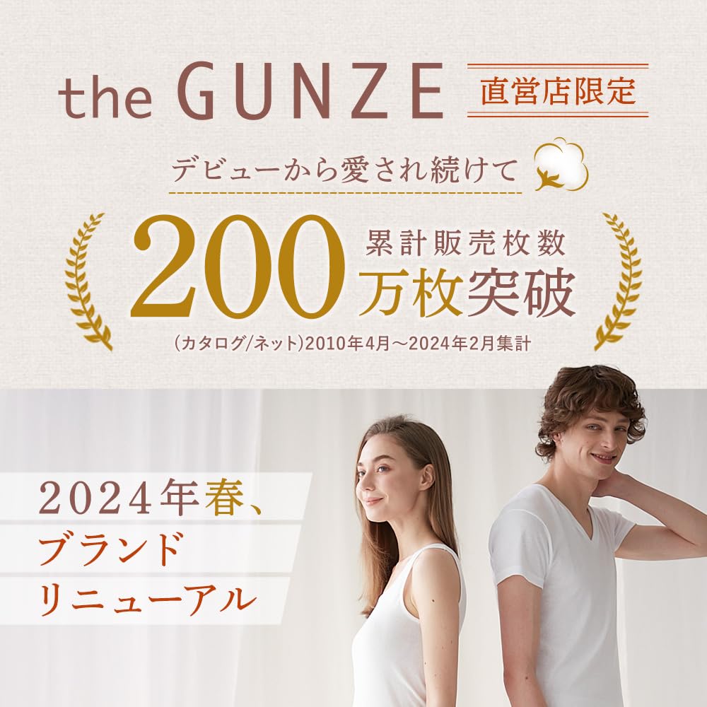 [GUNZE] Innerwear theGUNZE 10-Sleeve Long Sleeve 100% Cotton Made in Japan Sensitive Skin Dryer Safe CK3647 Women's