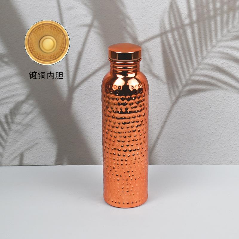 27oz Copper Water Bottle for Drinking Hammered Copper Travel Tumbler Insulated Stainless Steel Handcrafted Outdoor Water Cup 800ml медный