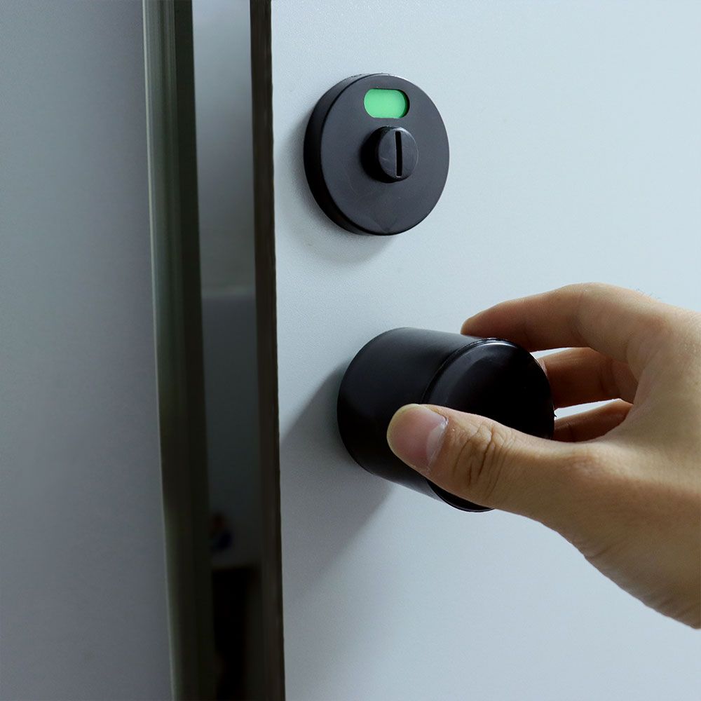 2PCS Partition Door Bathroom Black Handle Partition Handle Knob Plastic