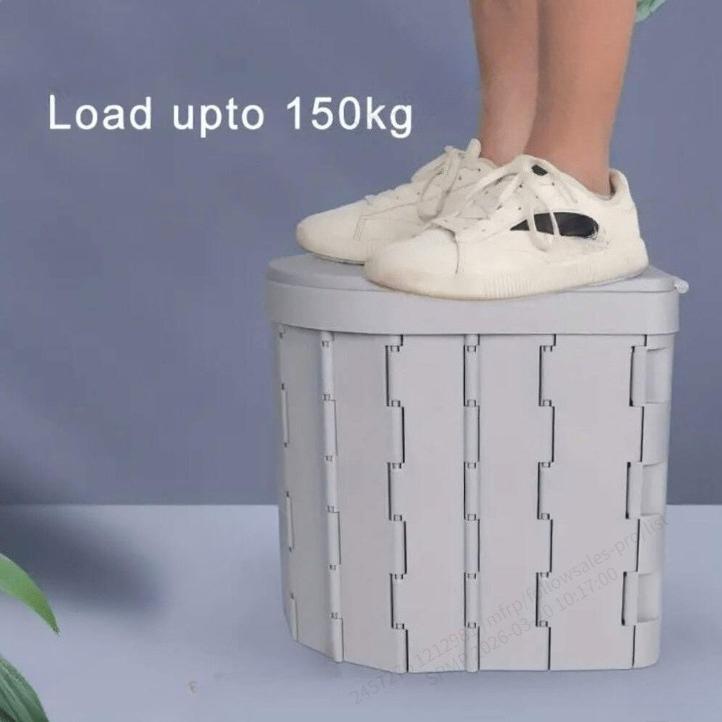 Car Toilet Seat Outdoor Travel Emergency Portable with Cover Car Commode, Foldable PVC Durable Trash Can, Load-Bearing 150kg