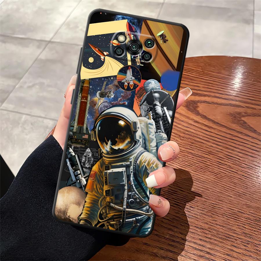 

Чехол для телефона Funda для Xiaomi Poco F8 F3 C71 M5 M3 M4 M7 X3 X4 X5 X7 Pro C50 F1 C61 C75 Астронавт Poco M7 pro 5G