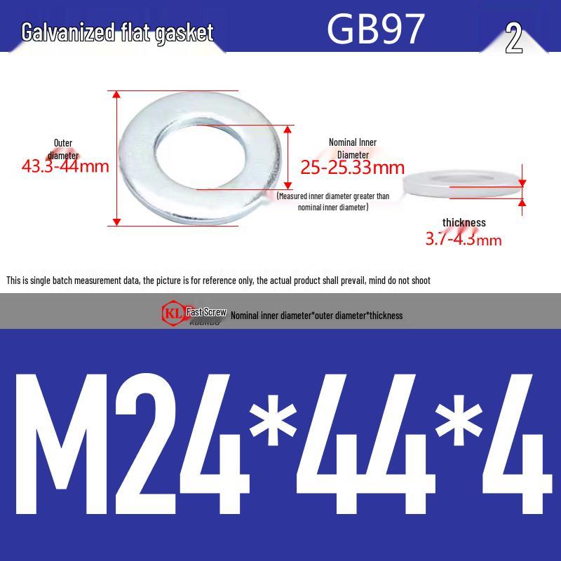 Galvanized Hex Nuts, Flat Washers, Spring Washers in M2-M48, Blue and White Zinc Coated