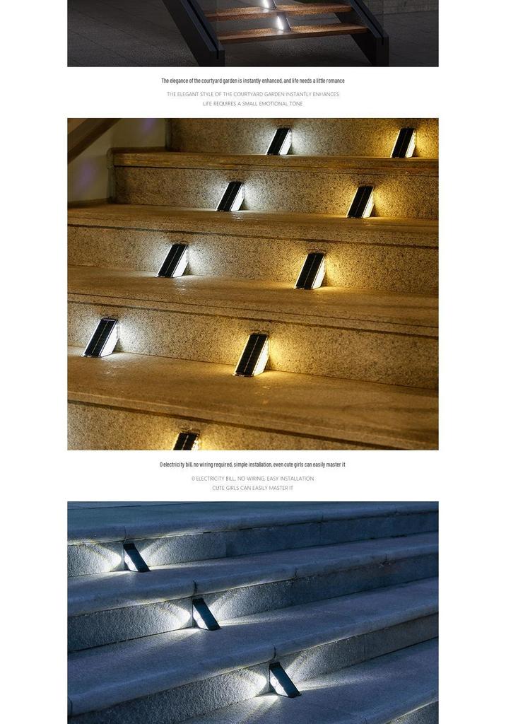 Rainproof Solar Step & Pathway Lights for Outdoor Courtyard