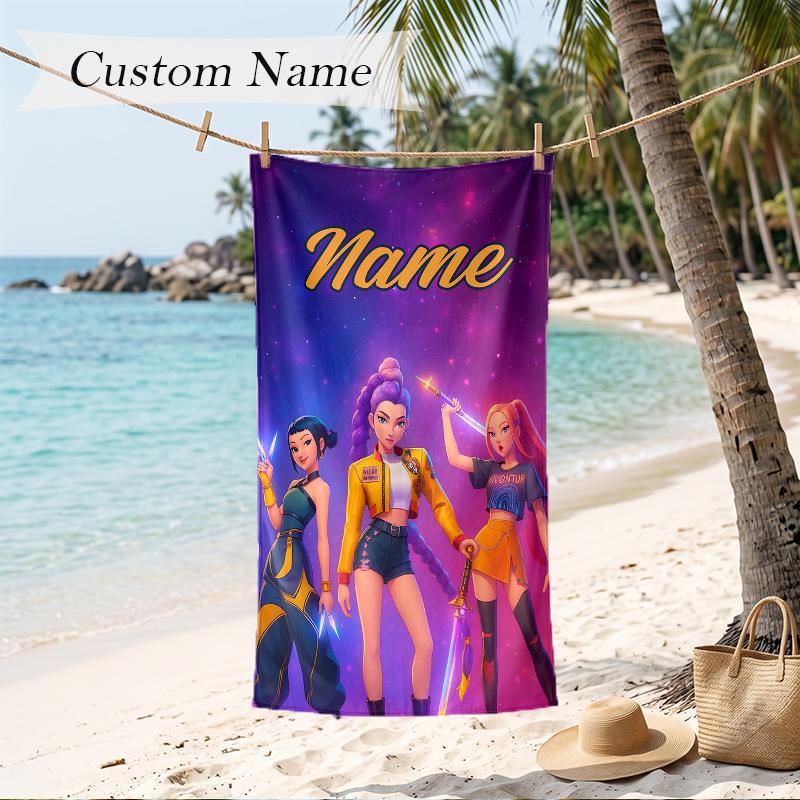 HUNTRIX Strandtuch mit individuellem Namen, personalisiertes weiches Handtuch für Schwimmen, Strand, Reisen