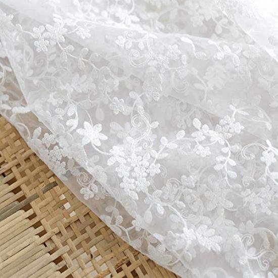 135cm Wide X 95cm Long Floral Embroidered Lace Fabric